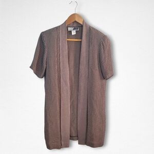 Vintage Stacey Tyler Checkered Open-Front Cocoon